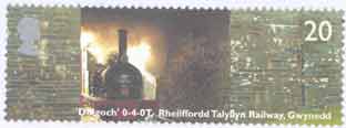 20p stamp Dolgoch 0-4-0T on the Talyllyn Railway in  North Wales