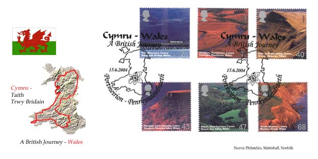 Norvic FDC for Wales: British Journey stamps