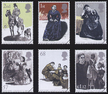 set of 6 stamps depicting scenes from 'Jane Eyre'