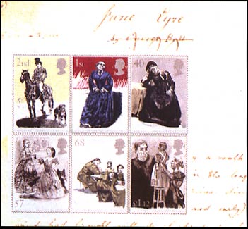 miniature sheet of 6 Jane Eyre stamps