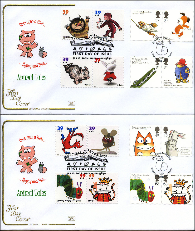 set of 8 Animal Tales stamps on Cotswold fdc.