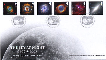 Royal Mail first day cover for Sky at Night stamps.