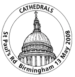 Postmark showing dome of St Paul's Cathedral.