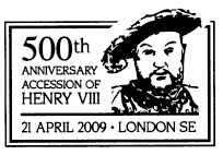 postmark with illustration of King Henry VIII.