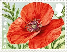Poppy Faststamp Symbolic Flowers (detail).