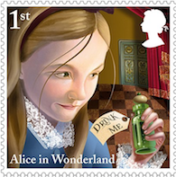 Alice in Wonderland 1st class stamp.