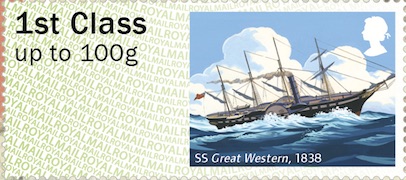 SS Great Western pictured on Post and Go Stamp 2018.
