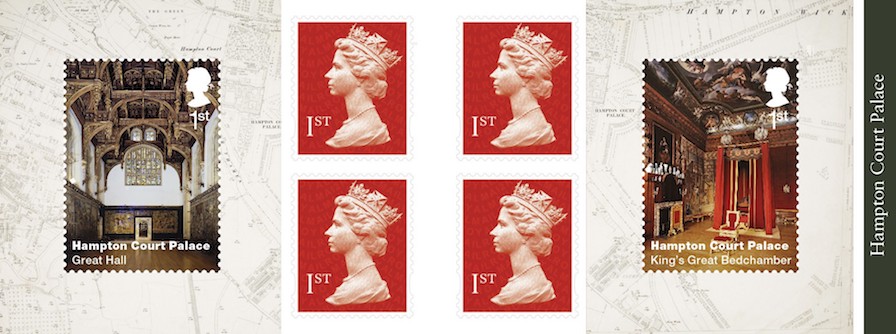 Retail booklet of 6 stamps with 2 Hampton Court specials.