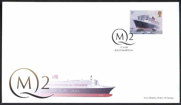 Norvic Philatelics Queen Mary 2 FDC for Ocean Liners self-adhesive booklet stamp