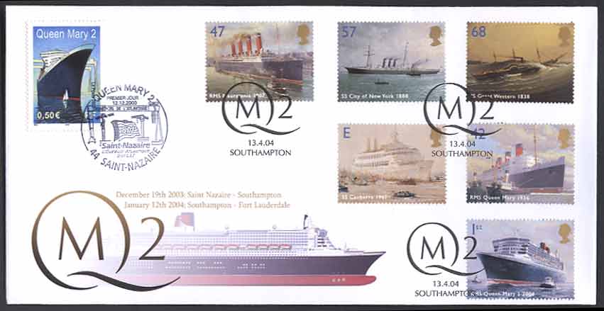 Norvic Philatelics' Franco-British double dated FDC with QM2 design