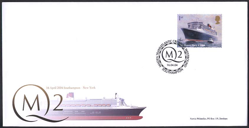 QM2 commemorative cover for first transatlantic voyage Southampton to New York