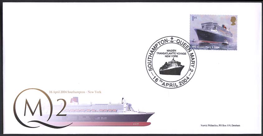 QM2 commemorative cover for first transatlantic voyage Southampton to New York