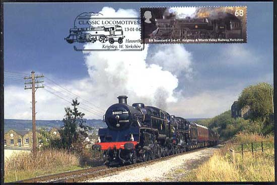 Keighley & Worth Valley 80002 with Haworth postmark